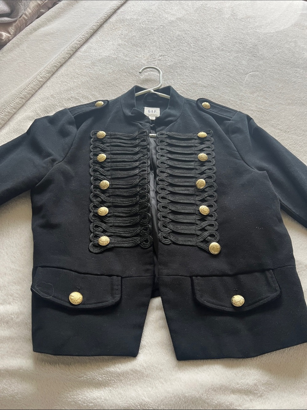 GAP Black Military-Inspired Blazer with Gold Buttons